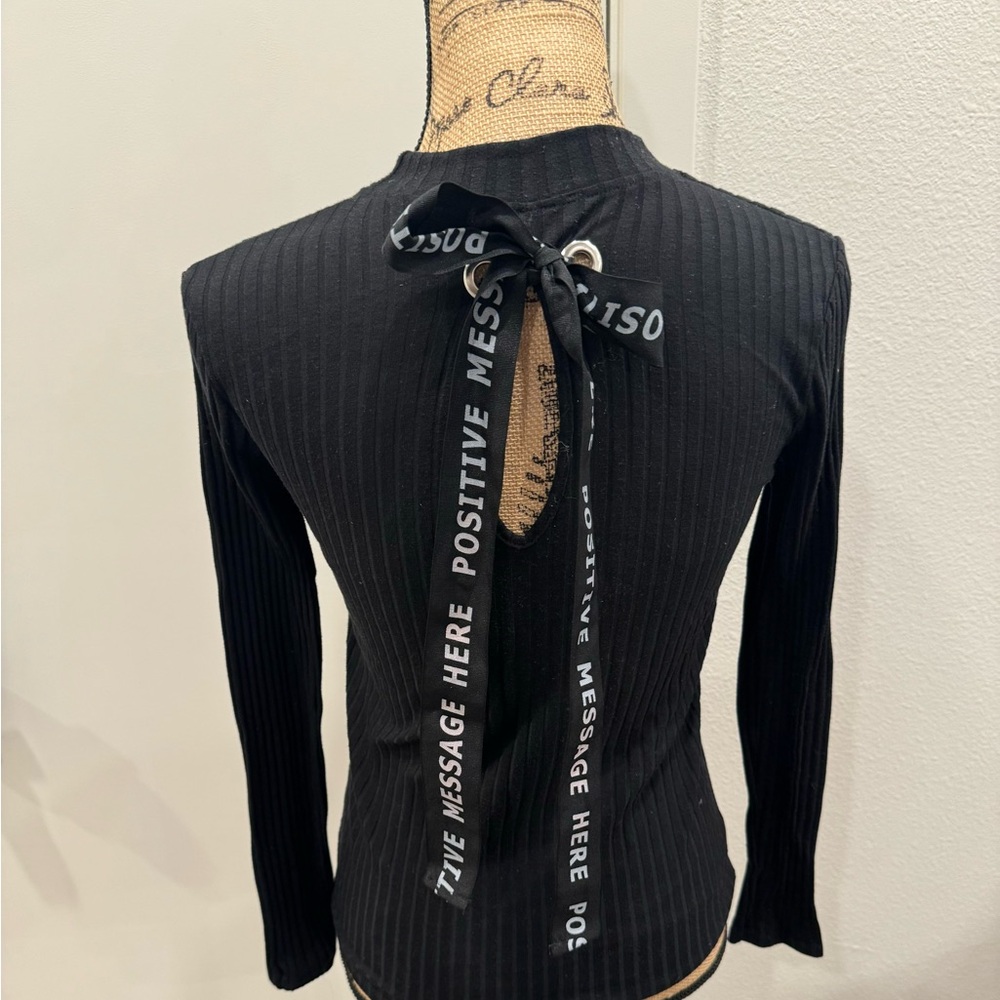 Zara long sleeve Top “positive Massage Here” - Picture 3 of 10